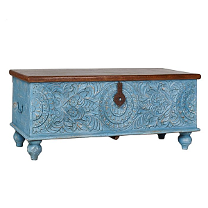 Сундук из массива манго большой Blue Mango