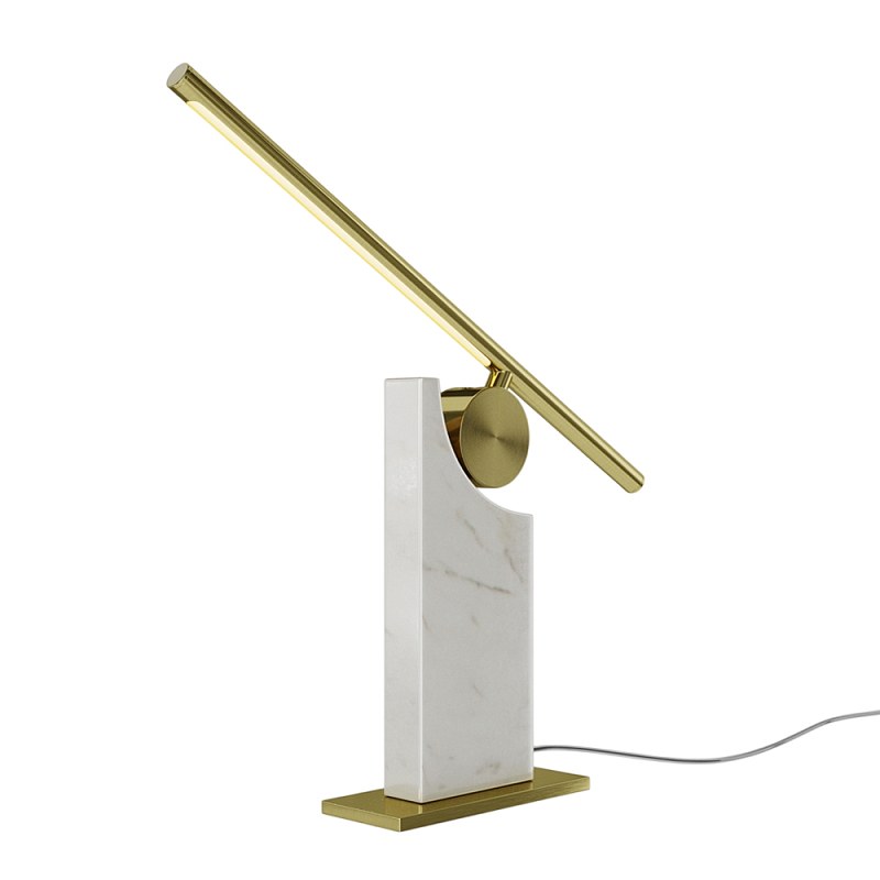 Настольный светильник Monumento 3000К 9Вт Черный Белый Латунь в Санкт-петербурге | Loft Concept 