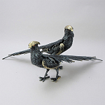 Статуэтка бронзовая пара Фазаны синие Bronze Birds варинант исполнения - 1 | Loft Concept в Санкт-петербурге