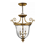 Люстра подвесная цвета латунь с прозрачным стеклянным плафоном и тремя лампами в классическом стиле на цепи Hinkley варинант исполнения - 2 | Loft Concept в Санкт-петербурге