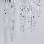 Бра цвета хром с ветвями и прозрачными стеклянными подвесками в виде вытянутых спиральных капель Droplet Chandelier варинант исполнения - 5 | Loft Concept в Санкт-петербурге