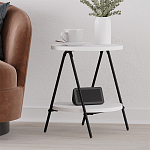 Стол приставной с 2-мя круглыми белыми столешницами ESSEL SIDE TABLE WHITE варинант исполнения - 6 | Loft Concept в Санкт-петербурге