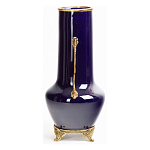 Ваза темно-синяя фарфоровая с бронзовыми ручками и ножками Eden Garden варинант исполнения - 3 | Loft Concept в Санкт-петербурге