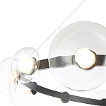 Люстра подвесная круглая с 12-ю прозрачными куполообразными плафонами и черным металлическим основанием Flos Wireline Lighting варинант исполнения - 4 | Loft Concept в Санкт-петербурге