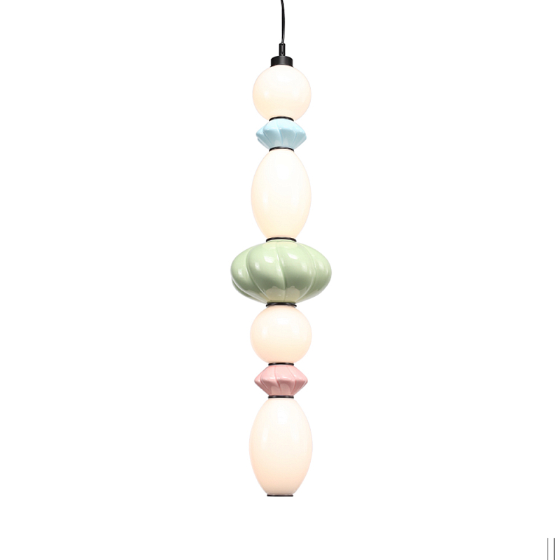 Подвесной светильник фигурный с керамическими элементами 32W LED Fragrant Light Зеленый Голубой Розовый в Санкт-петербурге | Loft Concept 