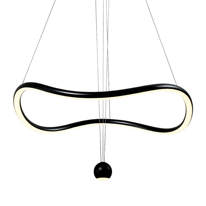 Подвесной светильник волнообразной формы LED 35W 3000K Infinity Черный Белый в Санкт-петербурге | Loft Concept 