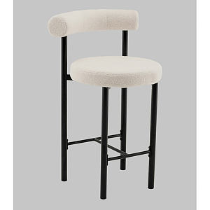 Стул полубарный Floreo букле молочный