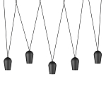 Подвесной светильник черными плафонами на длинных пересекающихся тросах Construction варинант исполнения - 1 | Loft Concept в Санкт-петербурге