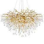 Люстра подвесная с прозрачными стеклянными подвесками в форме капель Диаметр 100 см Droplet Chandelier варинант исполнения - 7 | Loft Concept в Санкт-петербурге