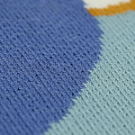 Плед из хлопка синего цвета с абстрактным принтом Elysian Flow Ocean варинант исполнения - 3 | Loft Concept в Санкт-петербурге