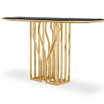 Консоль с чёрной столешницей и золотым фигурным основанием Cosmo варинант исполнения - 2 | Loft Concept в Санкт-петербурге