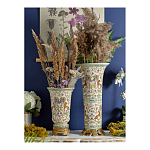 Ваза высокая из фарфора на бронзовом основании Turquoise Blooming Garden варинант исполнения - 9 | Loft Concept в Санкт-петербурге