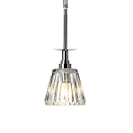 Подвесной светильник хромированного цвета с граненым прозрачным стеклянным плафоном Elstead Lighting варинант исполнения - 1 | Loft Concept в Санкт-петербурге