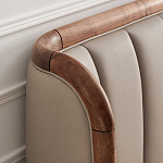 Кровать двуспальная с мягким изголовьем Moon Walnut Bed варинант исполнения - 7 | Loft Concept в Санкт-петербурге