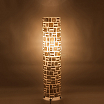 Торшер из перламутра на металлическом каркасе Indonesian Cylinder варинант исполнения - 5 | Loft Concept в Санкт-петербурге