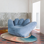 Дизайнерское плюшевое кресло в форме руки голубое Poltronova Joe Plush Baby Blue Armchair варинант исполнения - 3 | Loft Concept в Санкт-петербурге