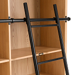 Книжный шкаф из массива сосны с металлической лестницей Burton Wood Cabinet варинант исполнения - 5 | Loft Concept в Санкт-петербурге