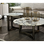 Столик журнальный с круглой мраморной столешницей Unique Stone Design варинант исполнения - 7 | Loft Concept в Санкт-петербурге