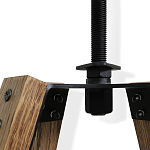 Барный стул со спинкой и металлической подставкой на 4-х деревянных ножках Коричневый Велюр Vendramin Chair варинант исполнения - 4 | Loft Concept в Санкт-петербурге