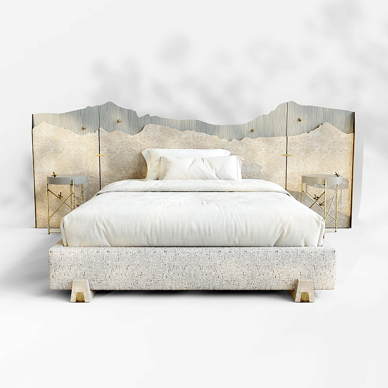 Кровать Okinawa Бежевый Лазурь в Санкт-петербурге | Loft Concept 