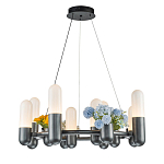 Люстра круглая серая с 8-ю светодиодными лампами Generosity варинант исполнения - 1 | Loft Concept в Санкт-петербурге