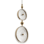 Подвесной светильник с круглым плафоном из рельефного стекла Peony Glass Gold Hanging Lamp варинант исполнения - 1 | Loft Concept в Санкт-петербурге