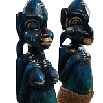 Комплект из 2-х деревянных статуэток Asmat Statuettes Dark Blue варинант исполнения - 3 | Loft Concept в Санкт-петербурге