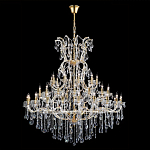 Люстра многоярусная с 53-мя лампочками и прозрачными хрустальными подвесками на основании золотого цвета Crystal lamps варинант исполнения - 2 | Loft Concept в Санкт-петербурге