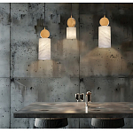 Подвесной светильник светодиодный с цилиндрическим плафоном Stone Helios варинант исполнения - 2 | Loft Concept в Санкт-петербурге