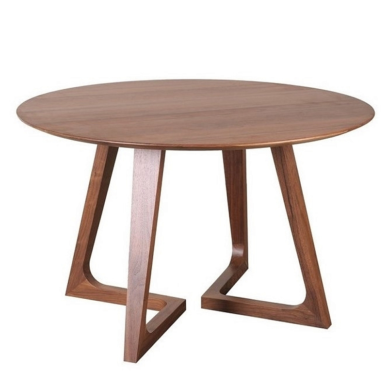 Обеденный стол круглый с изогнутыми ножками Godenza Round V Table Ясень в Санкт-петербурге | Loft Concept 