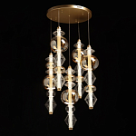 Люстра с плафонами из прозрачного и янтарного стекла в виде шаров и ромбов Gabriel Scott Luna варинант исполнения - 3 | Loft Concept в Санкт-петербурге