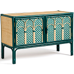 Комод для посуды из ротанга Felice Rattan Green варинант исполнения - 2 | Loft Concept в Санкт-петербурге