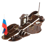 Настольный письменный набор с часами из природного камня обсидиана Competent Leader варинант исполнения - 2 | Loft Concept в Санкт-петербурге