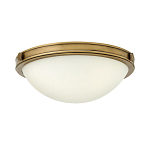 Потолочный светильник цвета латунь с полусферическим матовым белым плафоном Hinkley варинант исполнения - 1 | Loft Concept в Санкт-петербурге