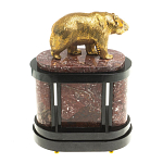 Часы настольные бронзовые с декором в виде медведя Bear Stone Clock варинант исполнения - 7 | Loft Concept в Санкт-петербурге