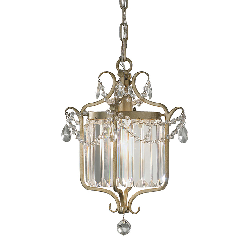 Люстра подвесная со стеклянными подвесками Feiss Серебряный Прозрачное Стекло в Санкт-петербурге | Loft Concept 