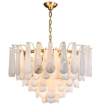 Люстра с мраморными подвесками в форме капель Marble square варинант исполнения - 1 | Loft Concept в Санкт-петербурге