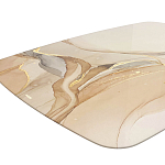 Обеденный стол с прямоугольной бежевой столешницей из стекла на 4-х деревянных ножках Beige Marble варинант исполнения - 4 | Loft Concept в Санкт-петербурге