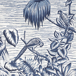 Обои ручная роспись Le Brésil Mer Bleue варинант исполнения - 1 | Loft Concept в Санкт-петербурге