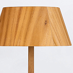 Настольная лампа со скошенным конусовидным абажуром и фигурной ножкой в цвете тик Accord Lighting варинант исполнения - 4 | Loft Concept в Санкт-петербурге