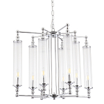 Люстра с 8-ю прозрачными цилиндрическими плафонами Jeanette варинант исполнения - 1 | Loft Concept в Санкт-петербурге
