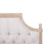 Кровать двуспальная светло-бежевая с основанием из массива дуба с мягким изголовьем Flax Beds варинант исполнения - 3 | Loft Concept в Санкт-петербурге