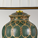 Настольная лампа с керамическим основанием с золотистым решетчатым узором и белым плиссированным абажуром Elstead Lighting варинант исполнения - 3 | Loft Concept в Санкт-петербурге