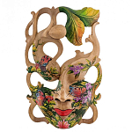 Маска деревянная резная расписная Tropical Paradise варинант исполнения - 2 | Loft Concept в Санкт-петербурге