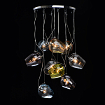 Люстра каскадная с 9-ю разноцветными стеклянными плафонами Kaleido варинант исполнения - 3 | Loft Concept в Санкт-петербурге