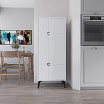 Комод белый с 4-мя дверцами на металлических ножках SPARK MULTIPURPOSE CABINET WHITE варинант исполнения - 10 | Loft Concept в Санкт-петербурге
