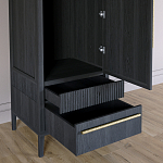 Узкий Шкаф Primo с 2 выдвижными ящиками Черный дуб варинант исполнения - 5 | Loft Concept в Санкт-петербурге