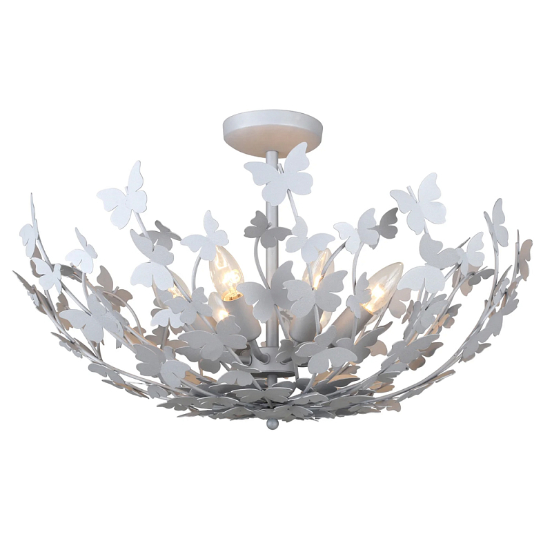 Потолочный светильник с абажуром оформленным в виде стаи бабочек Eternal Butterflies Серебряный Золотой в Санкт-петербурге | Loft Concept 