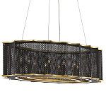 Люстра овальная в сочетании черного и золотого цвета Mesh Lighting варинант исполнения - 2 | Loft Concept в Санкт-петербурге