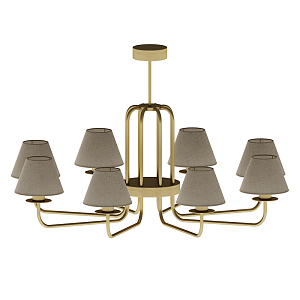 Люстра с тканевыми абажурами Brasspipes
